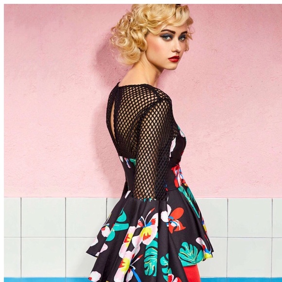 🎁 Floral Colorful Mesh Peplum Top - Picture 5 of 13